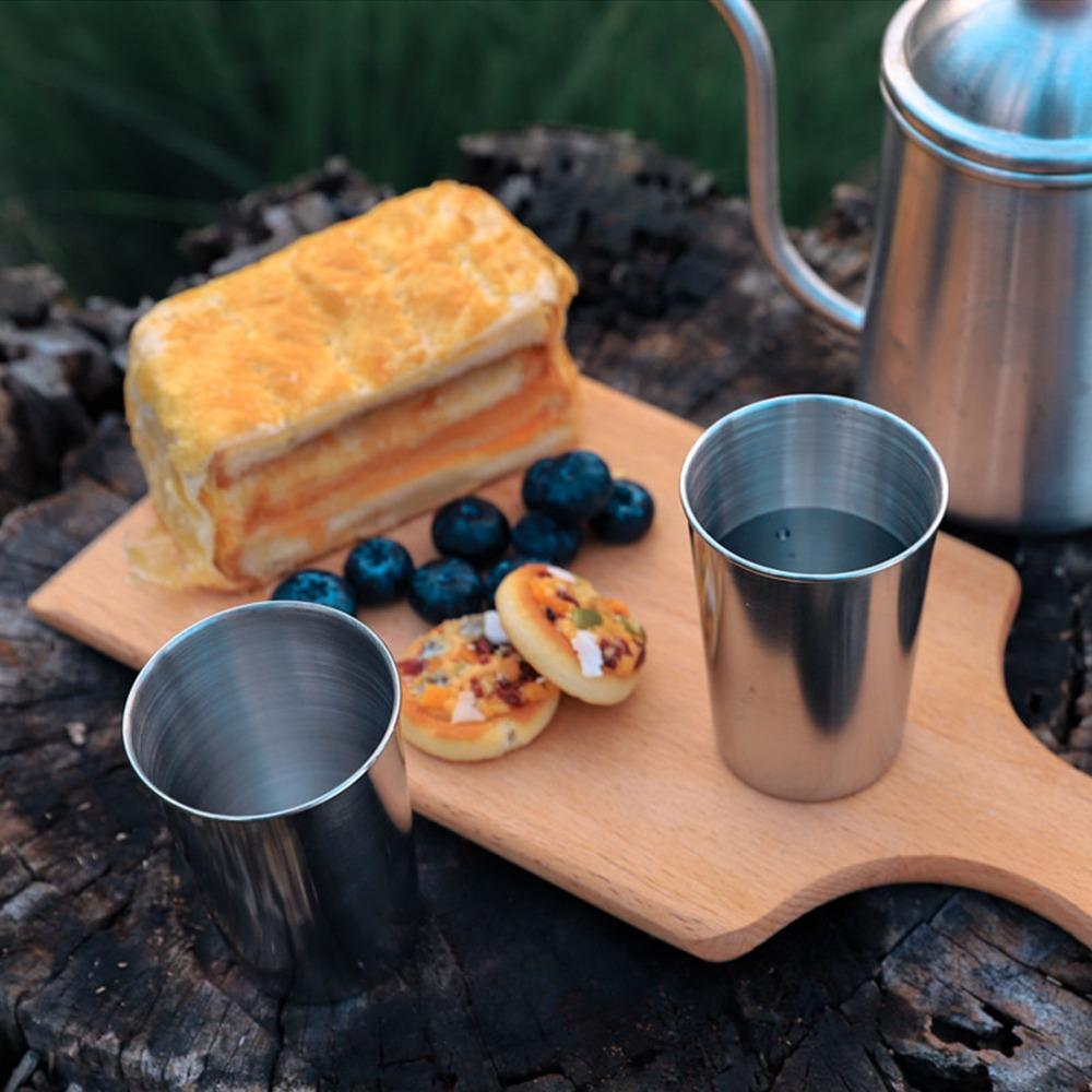 4 Pcs/Set Reusable Stainless Steel Drinking Cup Shatterproof Stainless Steel Shot Cups  Camping