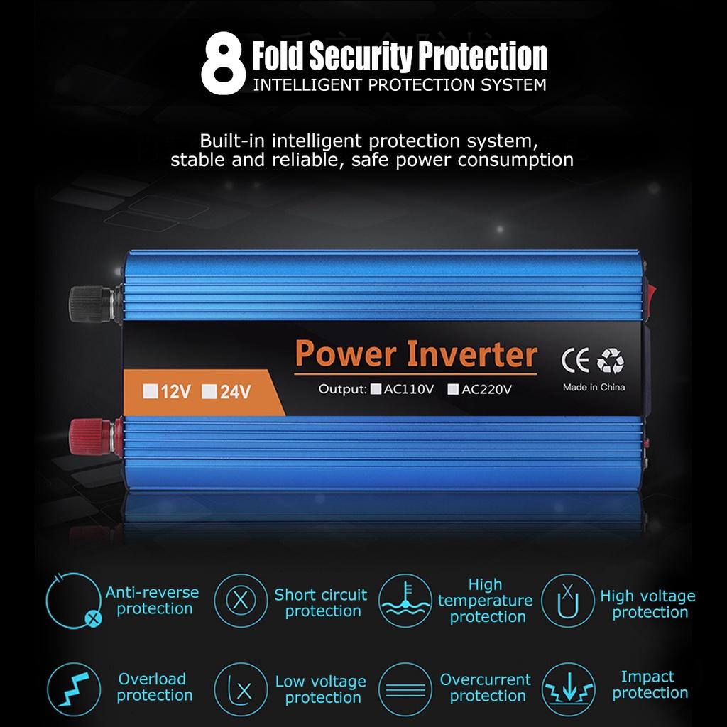 3000W Inverter Car Power Inverter Modified Sine Wave Voltage Transformer Converter Charger Solar Inversor LCD Display 12V 220V