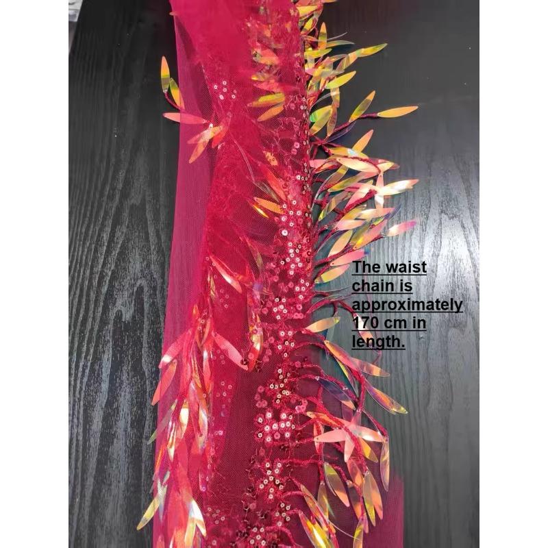 Hip Hop Dance Sequin Hip Scarf Waist Chain Streetwear Fashion Belt Extender Jazz Belly Dance Performance Wear