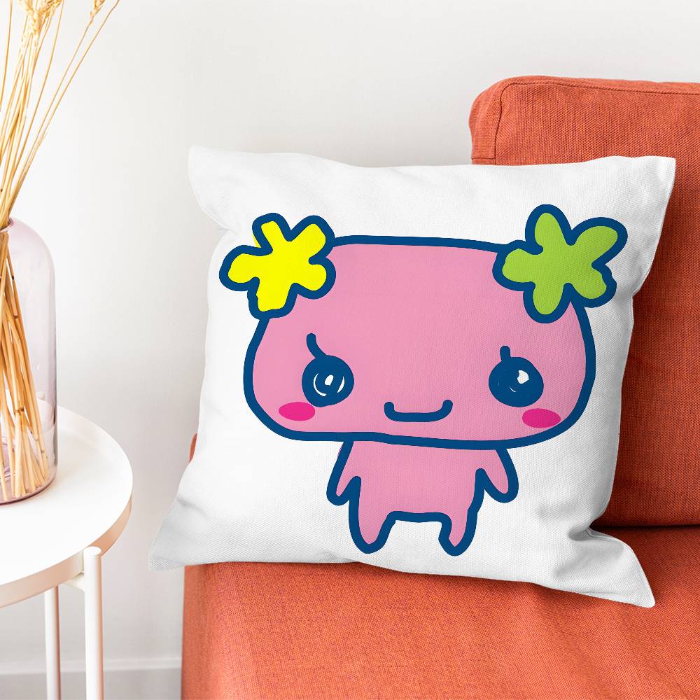 T-Tamagotchi Tama Friends Pillowcase Pillows For Sofa Cover Decoration Home Decor Items Luxury Pillow Covers Cushion Cushions Peach skin 18*18(CM)-1Pcs