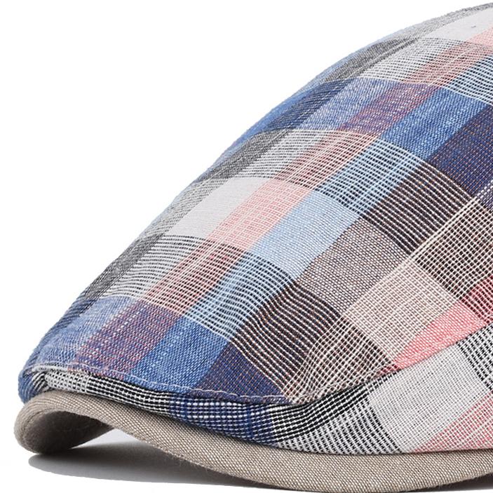 Women's Plaid Square Newsboy Hat Beret Spring and Summer Duckbill Hat Vintage British Sunshade Breathable Forward Hat Adjustable Size