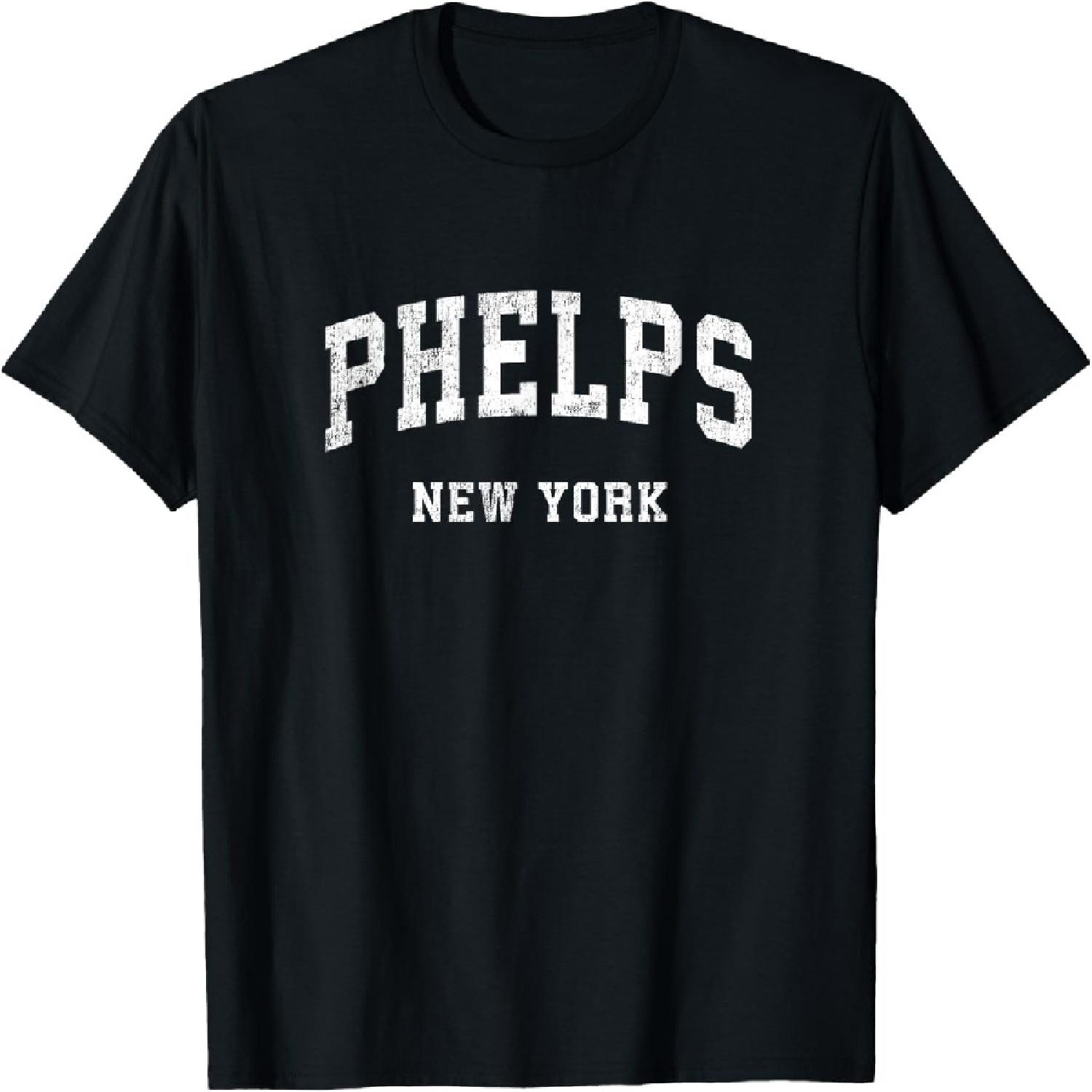 Phelps New York NY Vintage Athletic Sports Design T-Shirt S