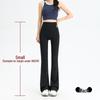 Women's Black Micro-Flare Yoga Pants - Slimming, Elastic, Plush, Extended Autumn/Winter Base Layer