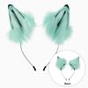 Wolf Ears and Tail Set Furry Foxes Ear Headband with Wolf Foxes Tail Halloween Animal Cosplay Costumes Adult Teen Kids