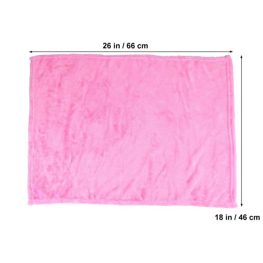 Flannel Pet Blanket Premium Fleece Cozy Warm Bedding For Small Animals Lightweight Solid Color Pink