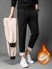 Autumn and winter men's fleece thickened sweatpants warm lamb fleece small foot fleece casual pants