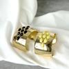 Trendy Women's Gold Wide-Cuff Bangle: European & American Style Statement Bracelet