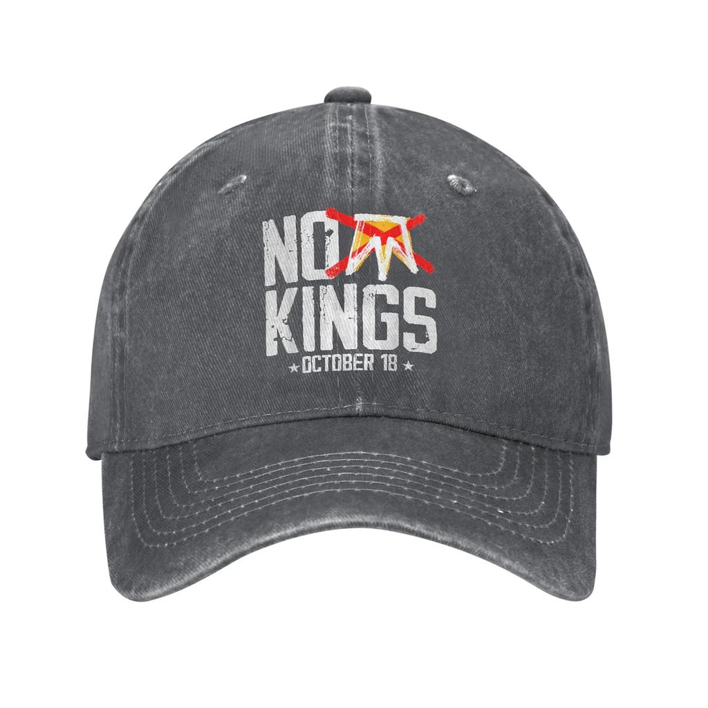 October 18 No Kings Day Baseball Cap Vintage Distressed Cotton Rejecting King Snapback Hat Unisex Outdoor Workouts Adjustable