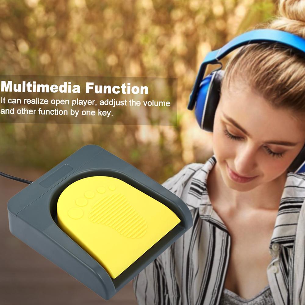 Foot Switch Pedal Switch Custom Shortcut Key Multimedia Game Handle Foot Switch with Line 2 Meters Gray