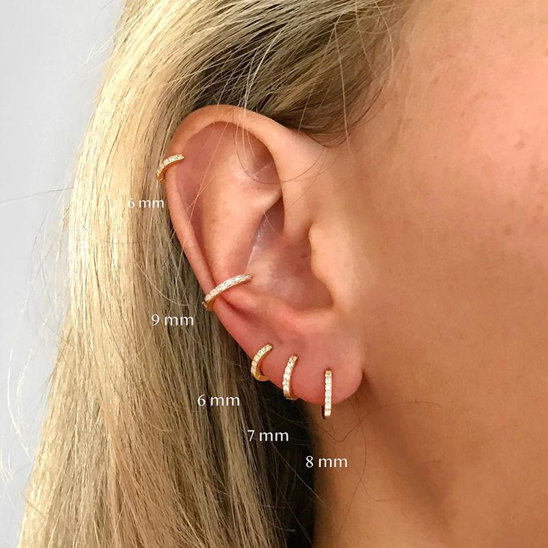 Minimal Girl's Small Hoop Earrings Mini Round Circle Earring Zircon Tiny Huggies Piercing Earing Trendy Jewelry Thin Hoops
