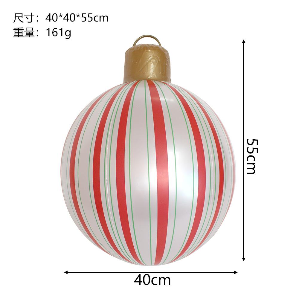 55*40cm Giant Inflatable Christmas Balls PVC Giant Big Large Balls Xmas Tree Decorations Toy Outdoor Xmas Holiday Yard Lawn Balls