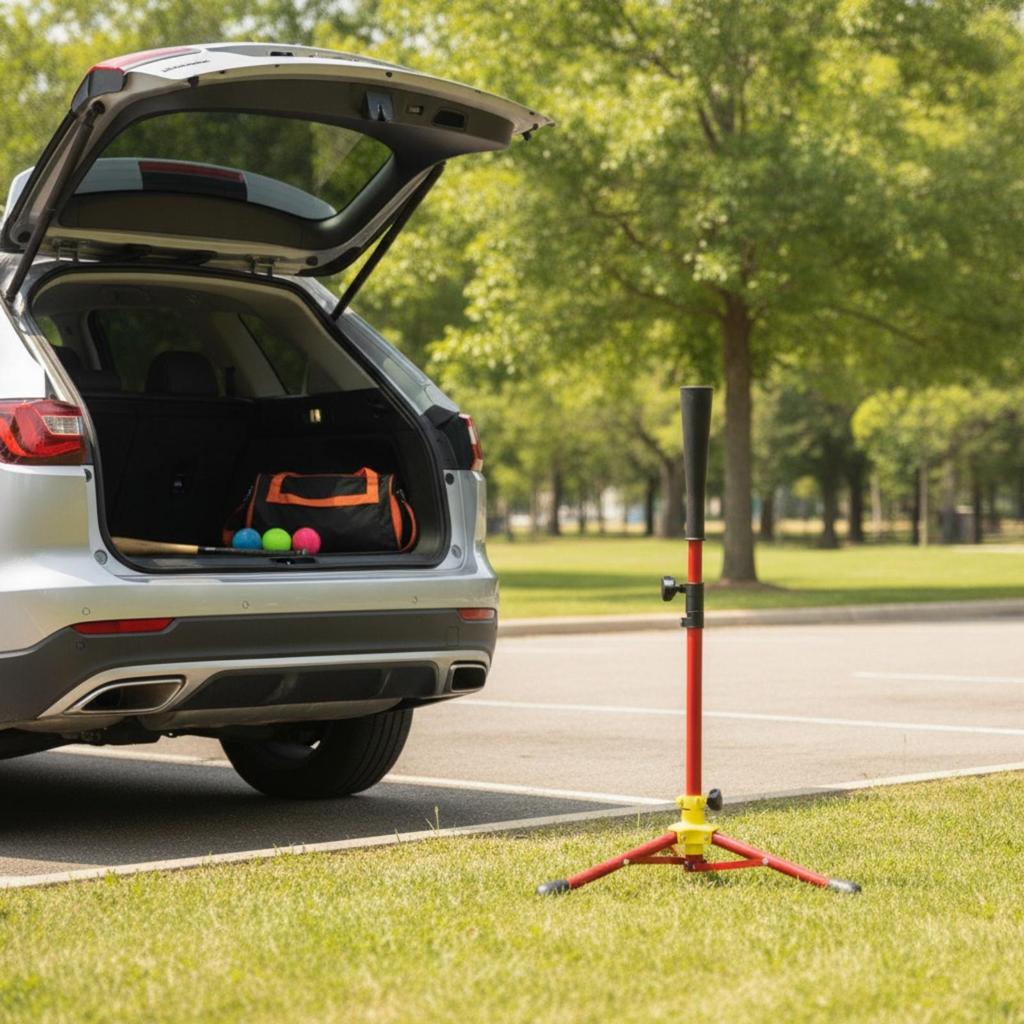 Tripod Baseball Training Stand Stable Adjustable Batting Tee with Storage Bag