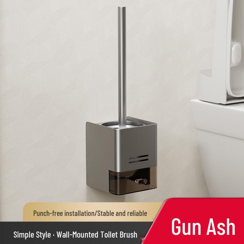 Punch-Free No Dead Angle Toilet Brush with Rack - Bathroom Cleaning Tool