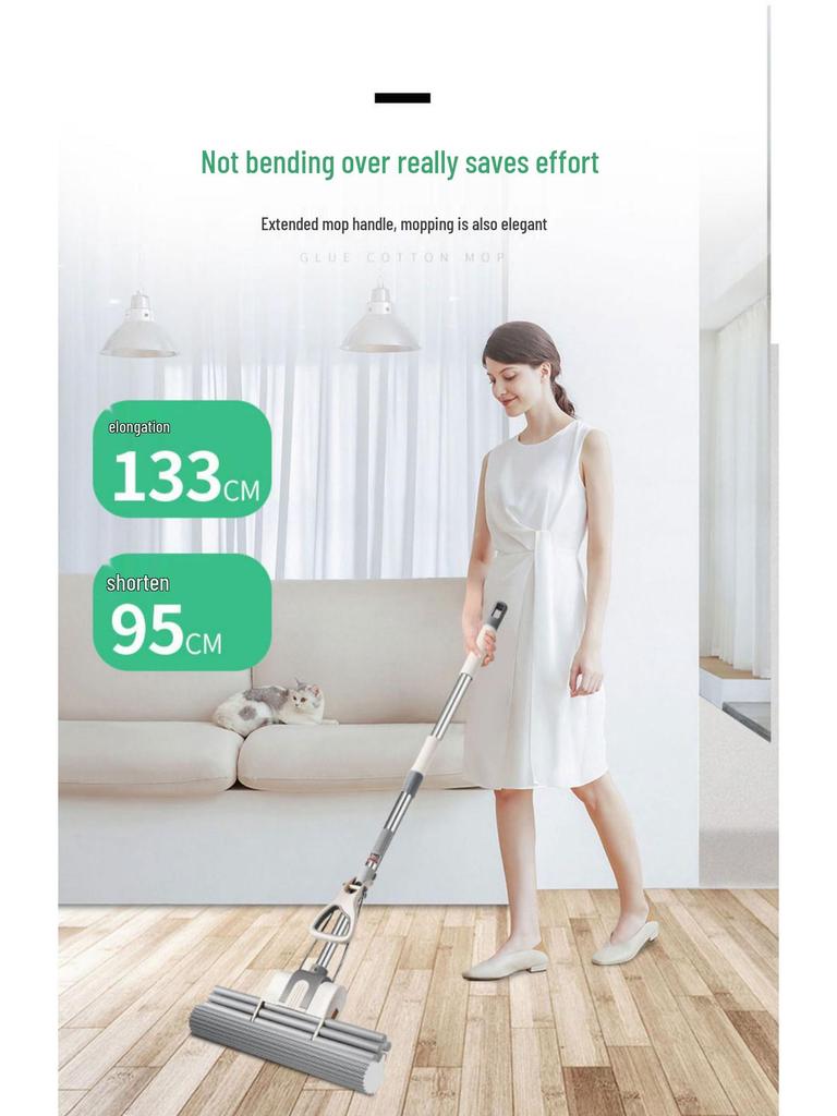 2025 Hands-Free Large Stainless Steel PVA Absorbing Floor Mop