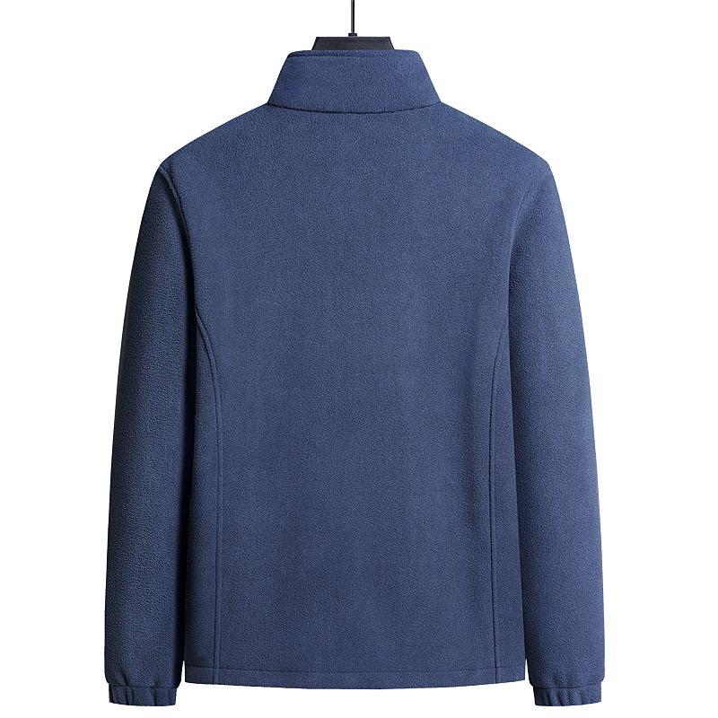 Men S Fleece Cardigan Jacket Stand Collar Casual Plus Size Spring Autumn