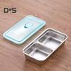 1/2Pcs Snack Box Double Compartment Stainless Steel Container Anti-Leak Design Dishwasher Safe Sauces Dressings Box