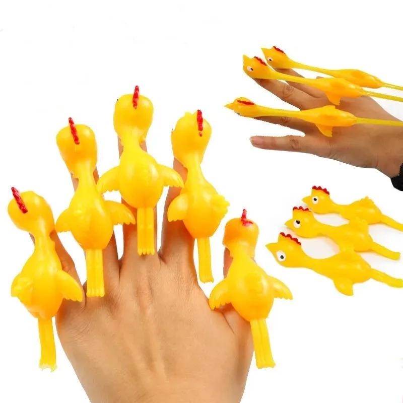 1PC Slings Rubber Chicken Finger Toys Finger Stretchy Shoot Novelty Children Toys Antistress Kids Adult Toys Games Funny Gift