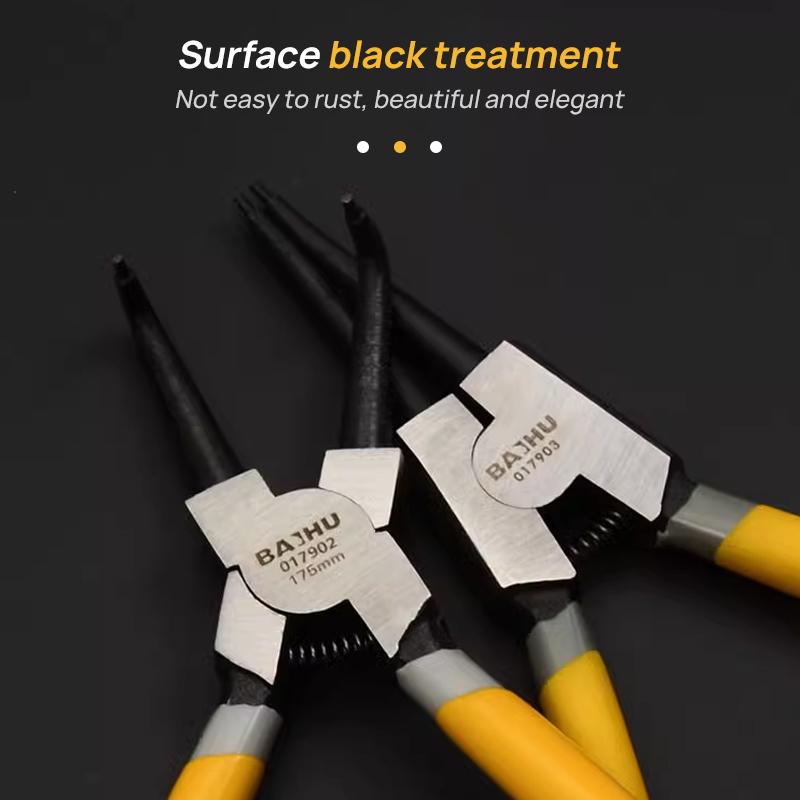 Portable 7inch Internal External Pliers Retaining Clips Carbon Steel Multifunctional Snap Ring Circlip Pliers For Hand Tool