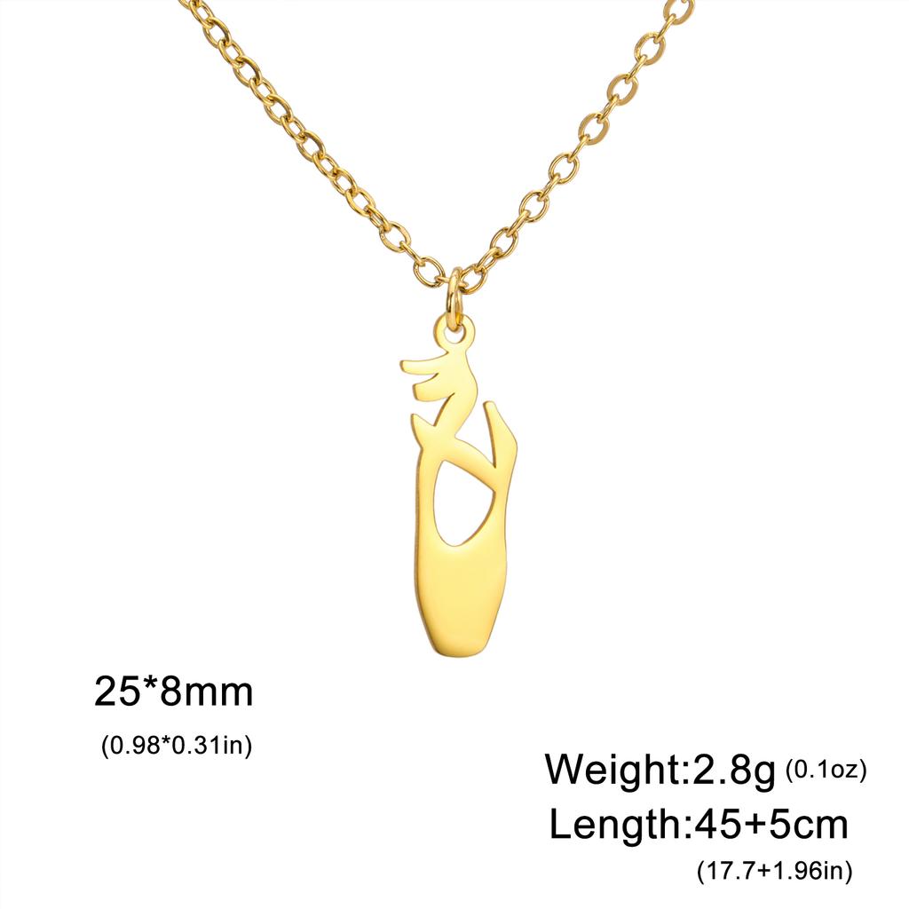 Ballet Shoe Pendant Stainless Steel Necklace For Men And Women fashionable Ballet Enthusiast Gift Jewelry Gift New Style