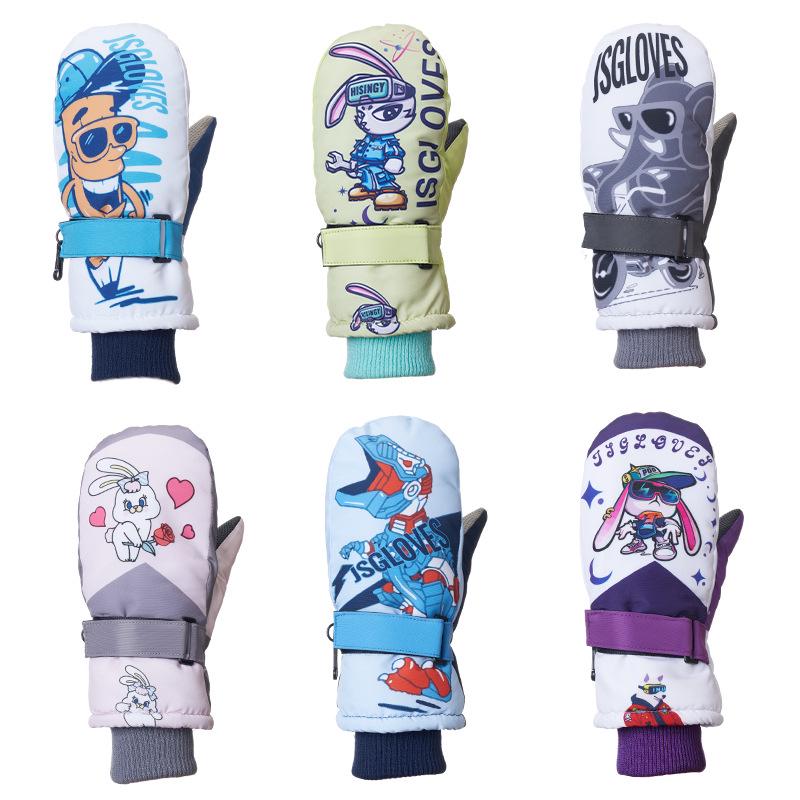 New Style Winter Waterproof Windproof Baby Mittens with Velvet Lining