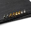 Vnox Copper Black White Zircon Stud Earrings for Men Women, Gold Silver Color Pierced Earring, 7x8.6mm Minimalist Jewelry Gifts