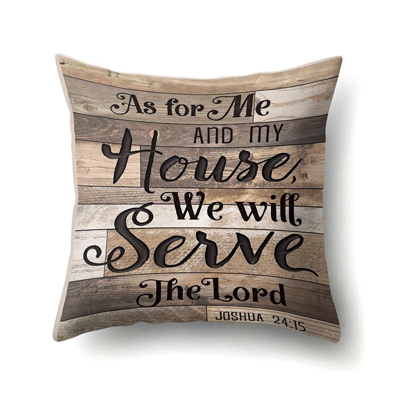 Polyester Pillowcase, Automotive Retro Wood Grain Printing Pillowcase, Waist Cushion Cover, English Cushion, Bedside Cushion Cover