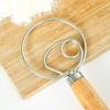 1PC Danish Dough Whisk Stainless Steel Hand Mixer Blender Egg Beater Poking Bar Pastry with Wooden Handle Baking Tools