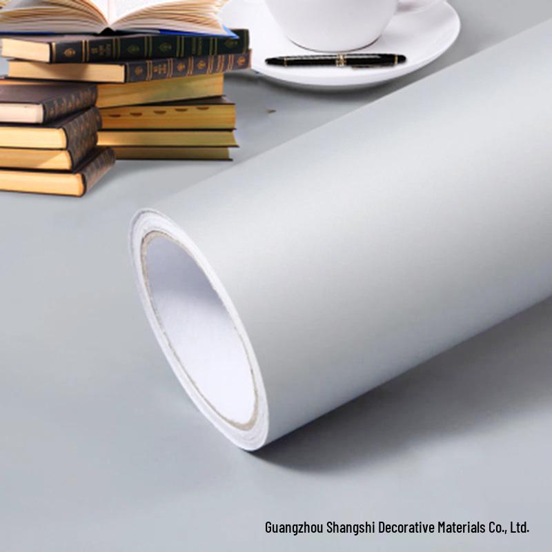 Self-Adhesive Waterproof PVC Wall Mural - Solid Color, Thickened Wallpaper/Sticker for Dorms (White/Black)