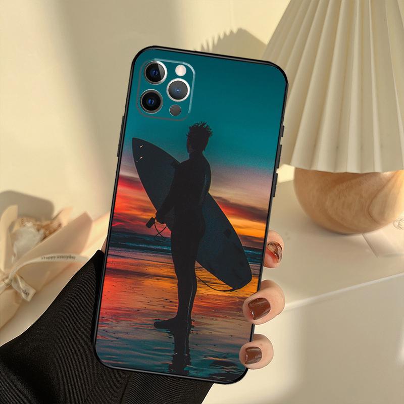 Surf Surfboard Case For iPhone 11 12 13 14 15 16 Pro Max Cover For iPhone 13 12 Mini XR X XS Max Plus
