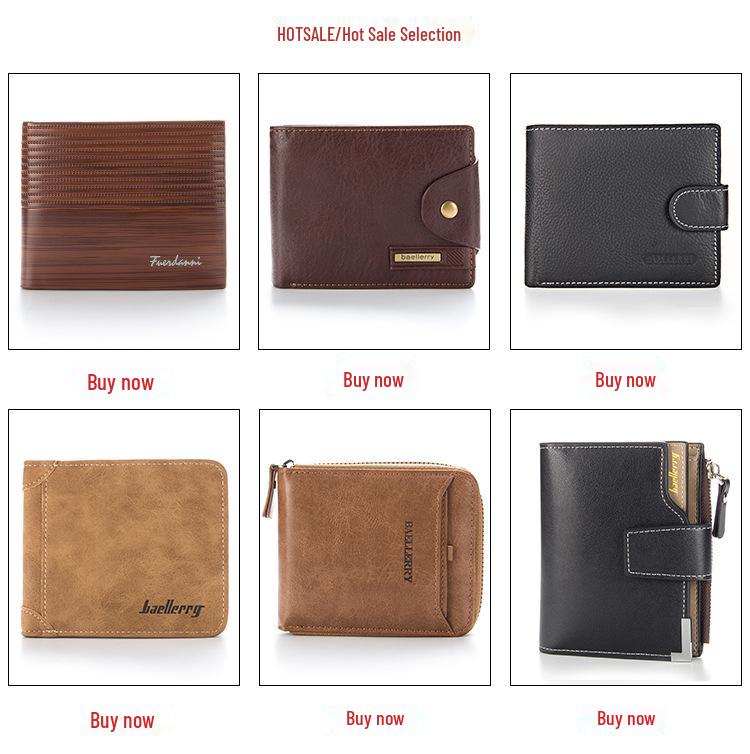 Men's Large Capacity Vertical Bi-fold Money Clip Wallet by Baellerry