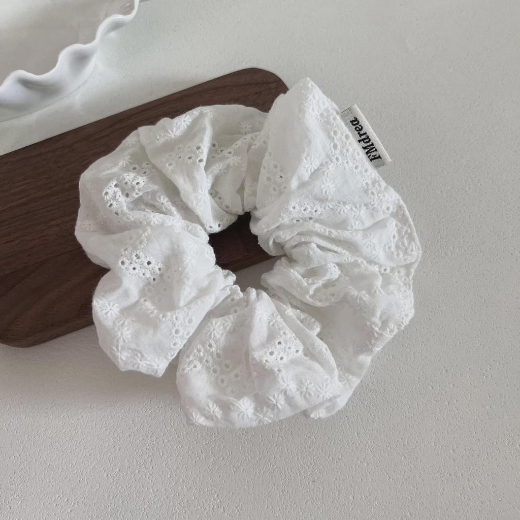 Girly White Lace Large Intestine Elastic Hair Tie - Forest Style Fairy Rubber Band