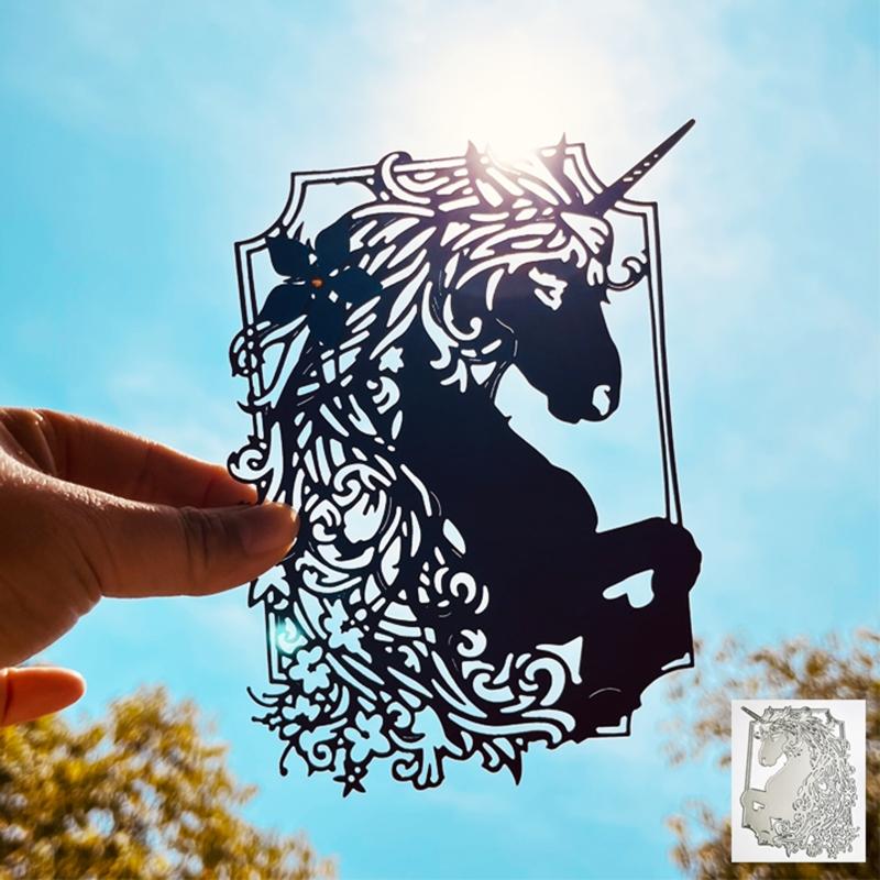 Horse Cutting Dies Carbon Steel Embossing Die Cuts Decorative Stencil for Gift Card Making DIY Scrapbooking Photo Albums