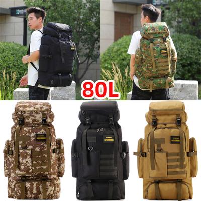 80L Waterproof Climbing Hiking Military Tactical Backpack Bag Camping Mountaineering Outdoor Sport Bag