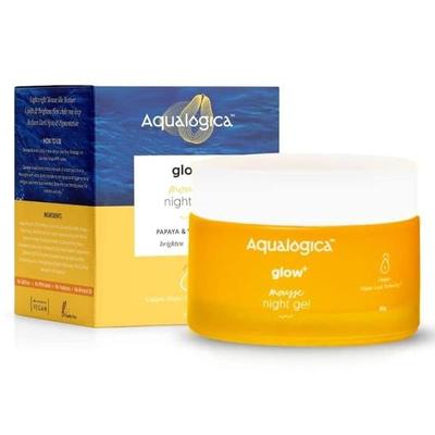 Aqualogica Glow+ Mousse Vitamin C Nachtgel mit Papaya gegen Pigmentierung & dunkle Flecken für Männer & Frauen - für ölige, trockene & strahlende Haut - 50g