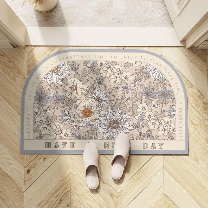 

Американский цветочный впитывающий коврик для пола в ванной комнате, овальный коврик для унитаза с диатомовой грязью, коврик для ног в ванной комнате, противоскользящий коврик 40 * 60cm
