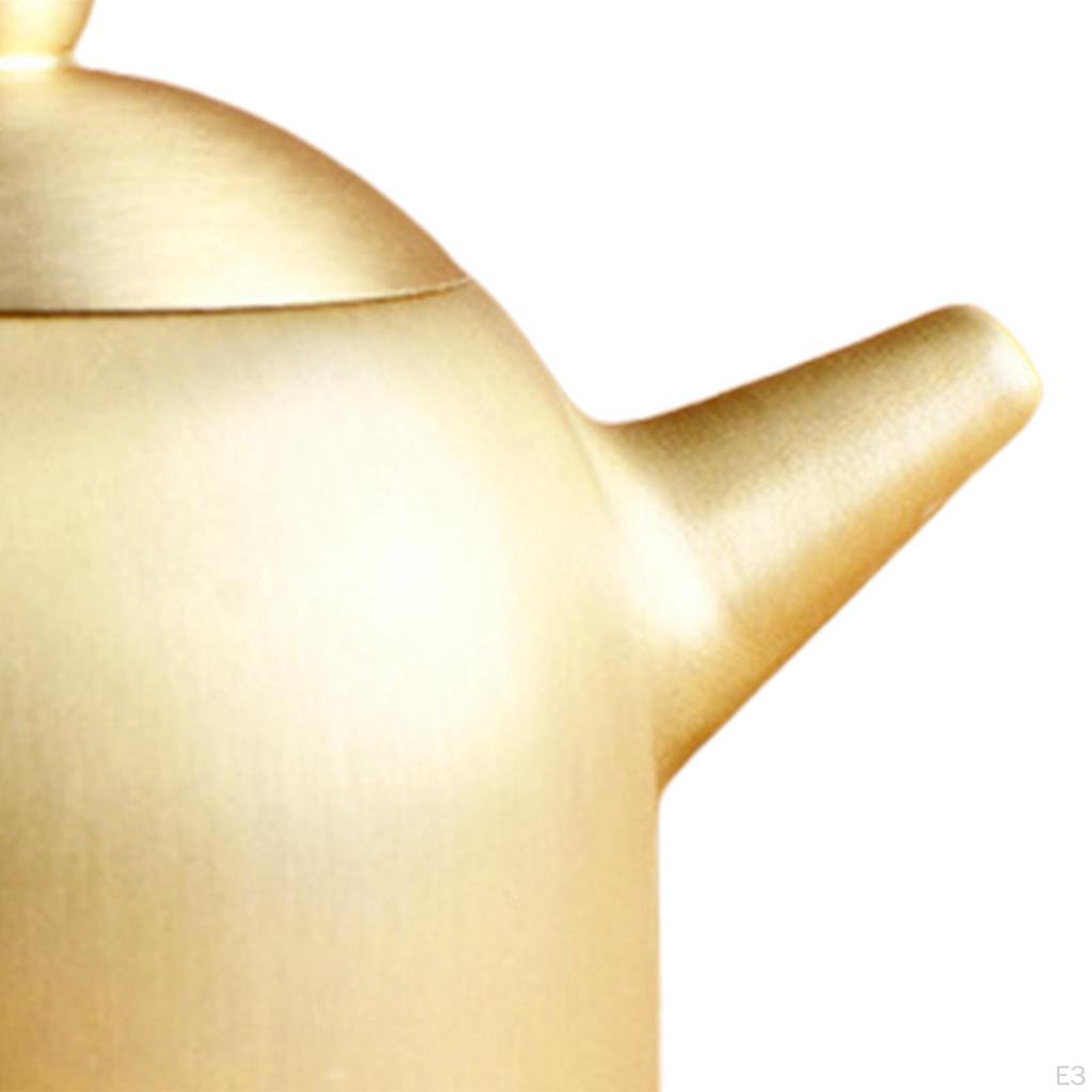 Mosiężny czajniczek w stylu chińskim Feng Shui Ręcznie robiona ozdoba Rzemiosło Miedziany czajniczek do biurka