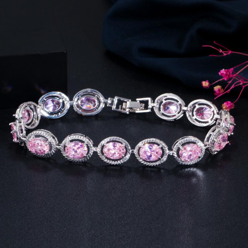 Exquisite Jewelry Simple Diamond-Encrusted Aaa Zircon Bracelet Women'S Gift