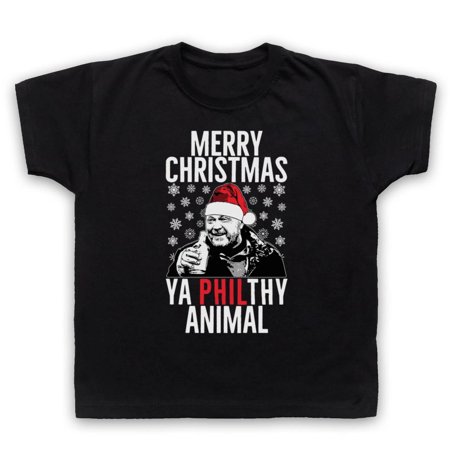 EASTENDERS PHIL MITCHELL MERRY CHRISTMAS PHILTHY ANIMAL KIDS CHILDS T-shirt 120