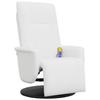 VidaXL Recliner Massage Chair Footrest White Faux Leather 356518