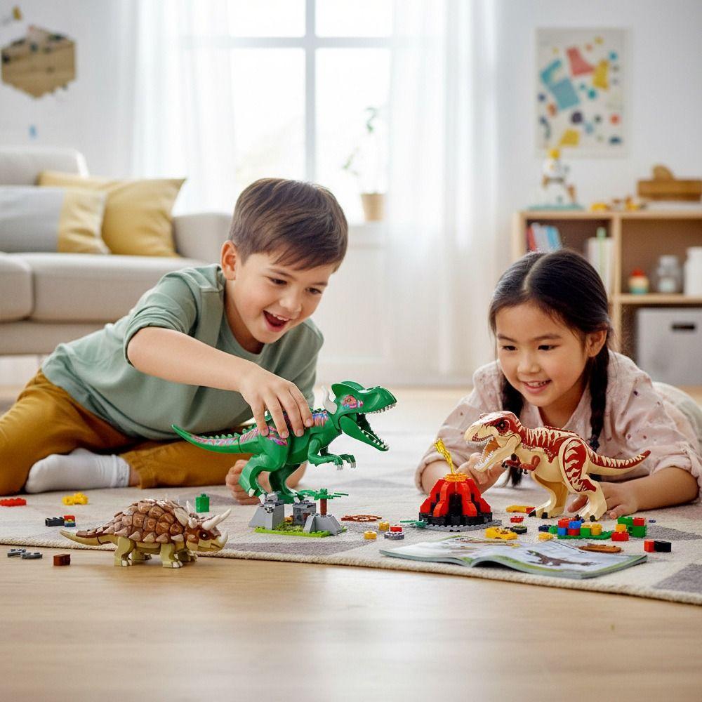 Educational Design Jurassic Dinosaur Building Brick Carnotaurus Building Blocks Themed Gatherings