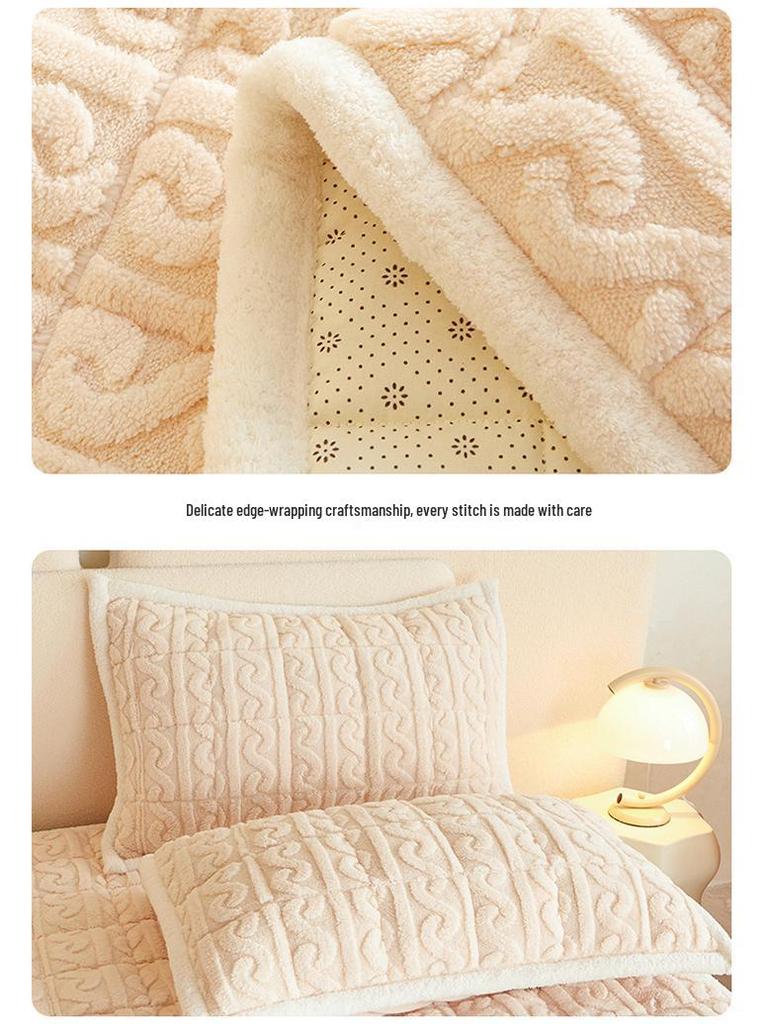 Winter Verdickte Taft Samt Matratzenauflage - Weiche Milch Samt Bettwäsche für Wohnheim, Einzel- oder Doppelbett