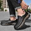 Italian Casual Leather Business Shoes Men Flat Designer Office Outdoor Shoes Luxury Brand Genuine Leather Comfy Walking Loafers
