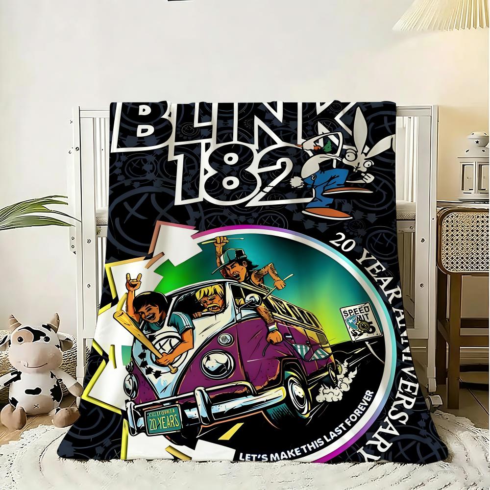 Band Blink 182 Throw 240g Flannel Blanket Lightweight Soft Skin-friendly Summer Thin Throw Blanket