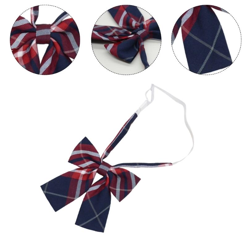 Teen Girl Lattice Necktie Woman British Style Lattice Pattern Neckwear Detachable Collar Removable Ties Costume Necktie