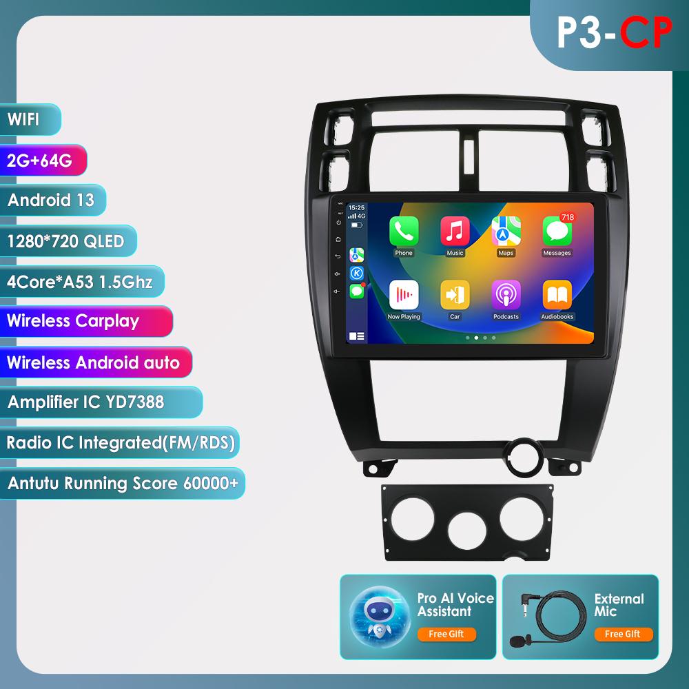 Hizpo 8Core AI Intelligent Screen Android Autoradio for Hyundai Tucson 2004-2009 Car Radio Multimedia Video Player GPS Nav Head Unit Carplay 4G RDS FM