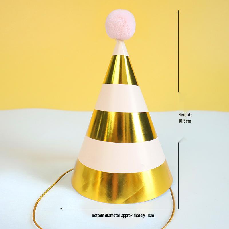 Creative Birthday Cake Pom-Pom Party Hat for Kids & Adults