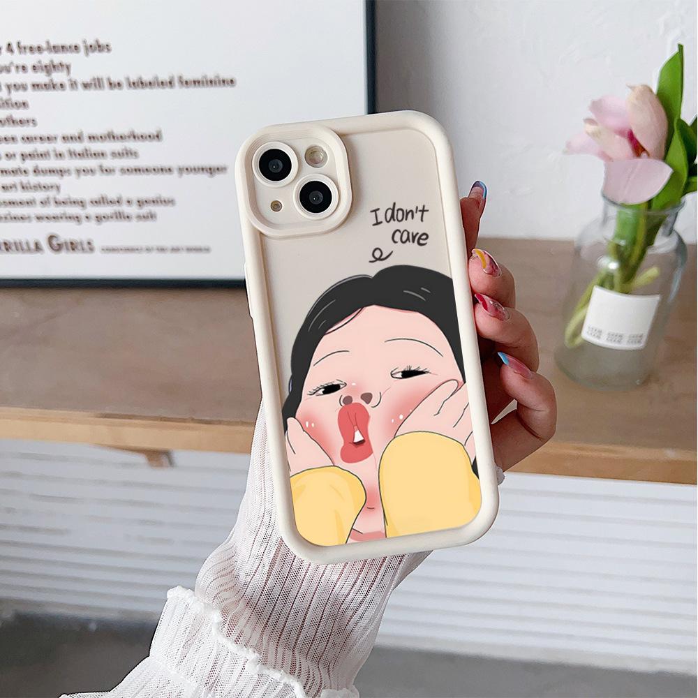 Amazon hot-selling iphone17 mobile phone case pouty funny 14 matte silicone case apple 16promax soft case