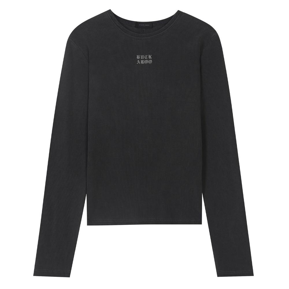 Burkeru Women S Ribbed Round T-Shirt Charcoal Grey Charcoal Grey_Xs