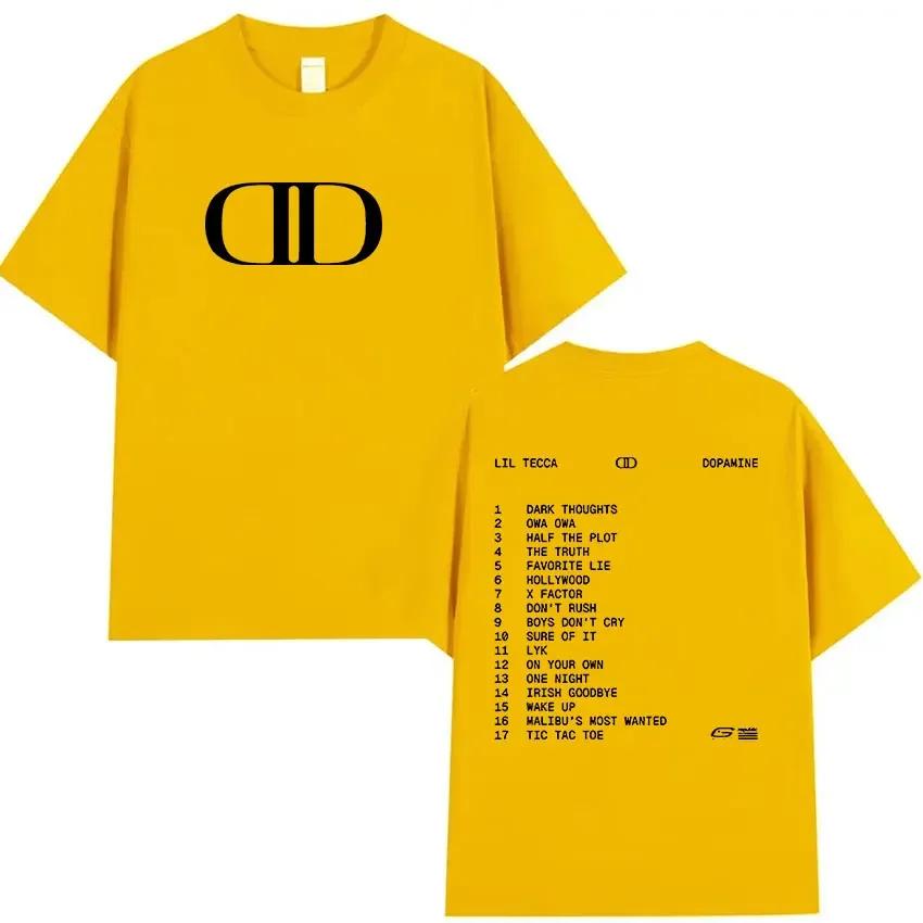 Lil Tecca Dopamine Tour Album 2025 Logo Print T Shirts Unisex Wounisex Fashion Vintage Oversized Tshirt Casual Cotton Tees Streetwear