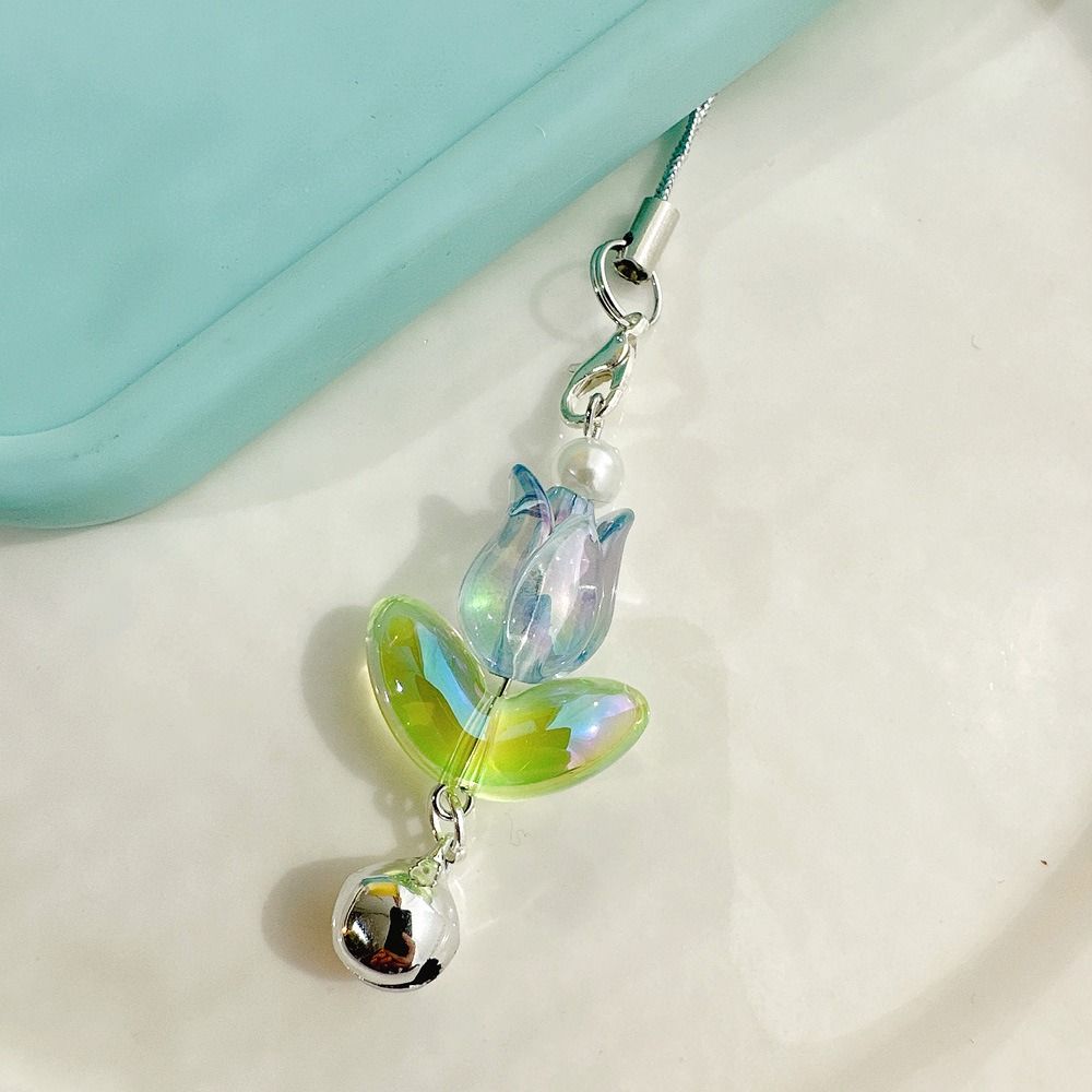 

Beaded Tulip Phone Charm Pendant Phone Chains Hanging Cord Mobile Phone Lanyards Girl Women синий